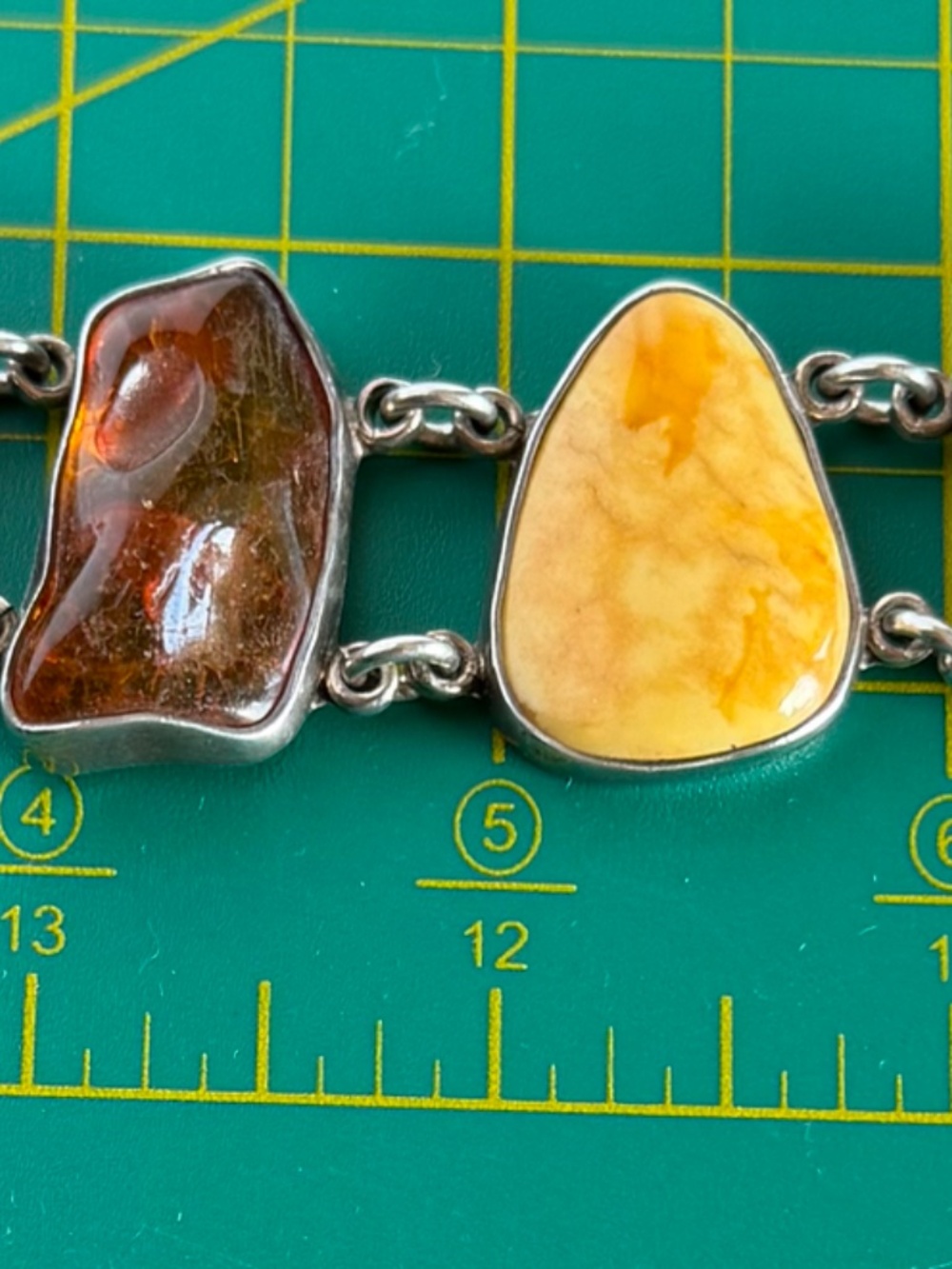Amber Bracelet Set in Sterling Silver Cabochon Settings - Picture 11 of 12